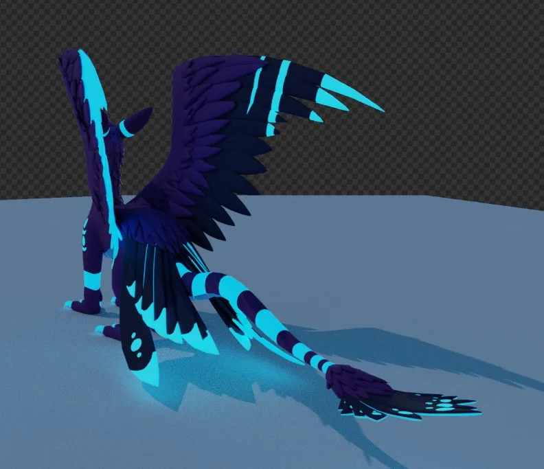 Back view of Anais in Blender.