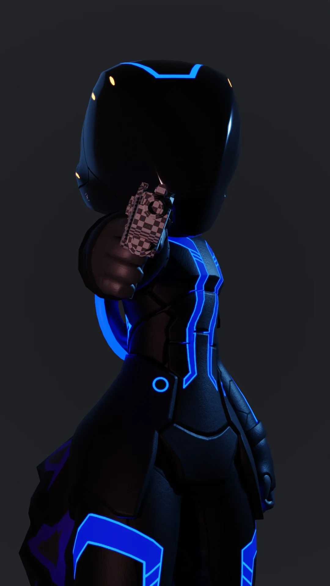 Second render, showcasing a pistol model that was included with the outfit.